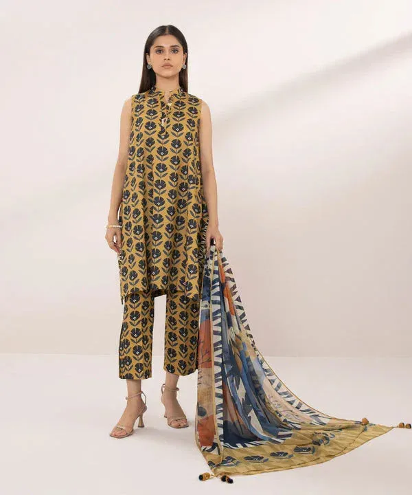 Sapphire Eid Collection Mustard Cambric – view 1 – Poshaq