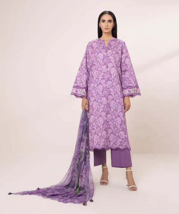 Sapphire Eid Collection Lavender Chiffon – view 1 – Poshaq