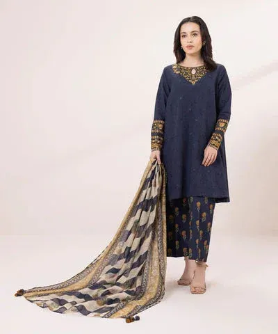 Sapphire Eid Collection Navy Blue Jacquard – view 1 – Poshaq