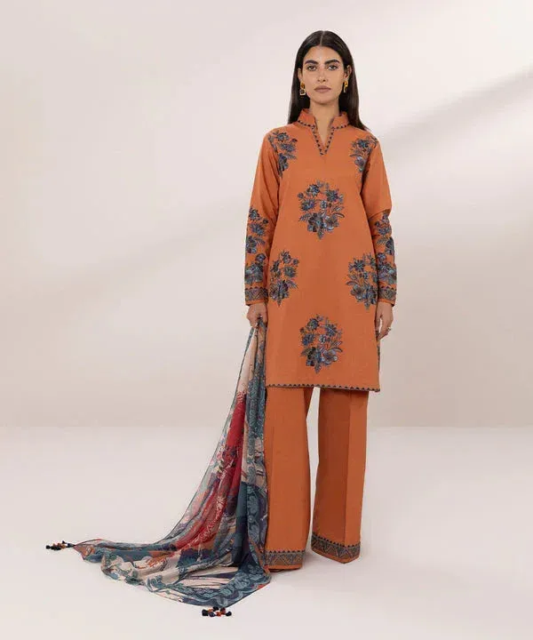 Sapphire Eid Collection Orange Cambric – view 1 – Poshaq