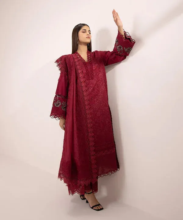 Sapphire Eid Collection Red Jacquard – view 3 – Poshaq