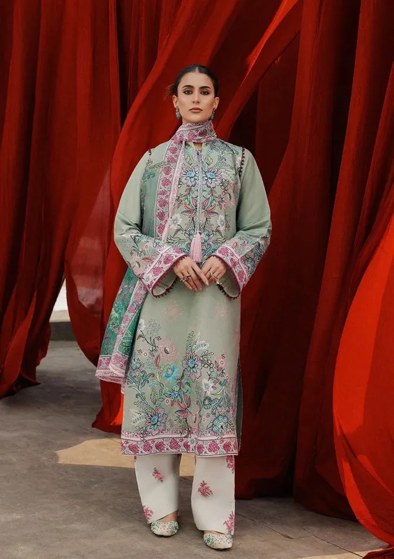 Aik Atelier Roz Khaddar Sage Green Khaddar – view 1 – Poshaq