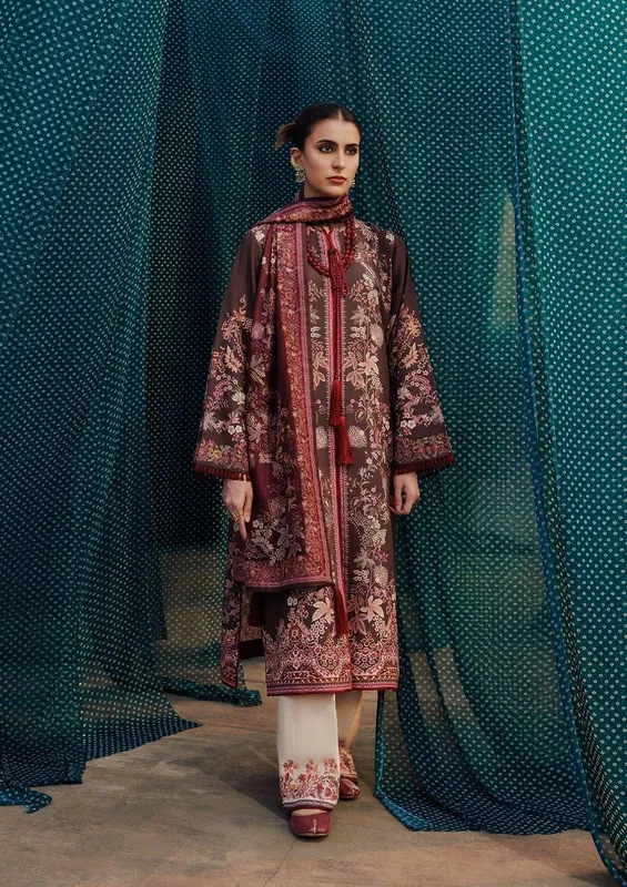 Aik Atelier Roz Khaddar Brown Khaddar – view 1 – Poshaq