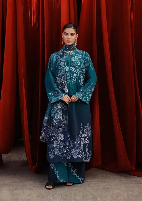 Aik Atelier Roz Khaddar Teal Khaddar – view 1 – Poshaq