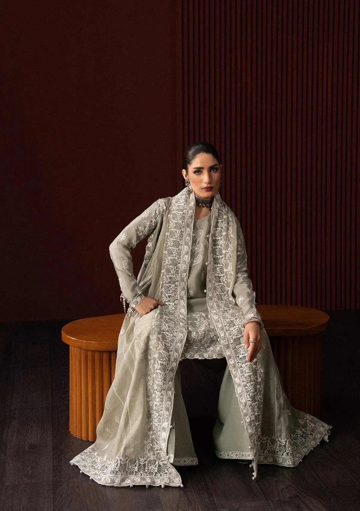 Aik Atelier Lady Aik 25 Grey Organza – view 5 – Poshaq