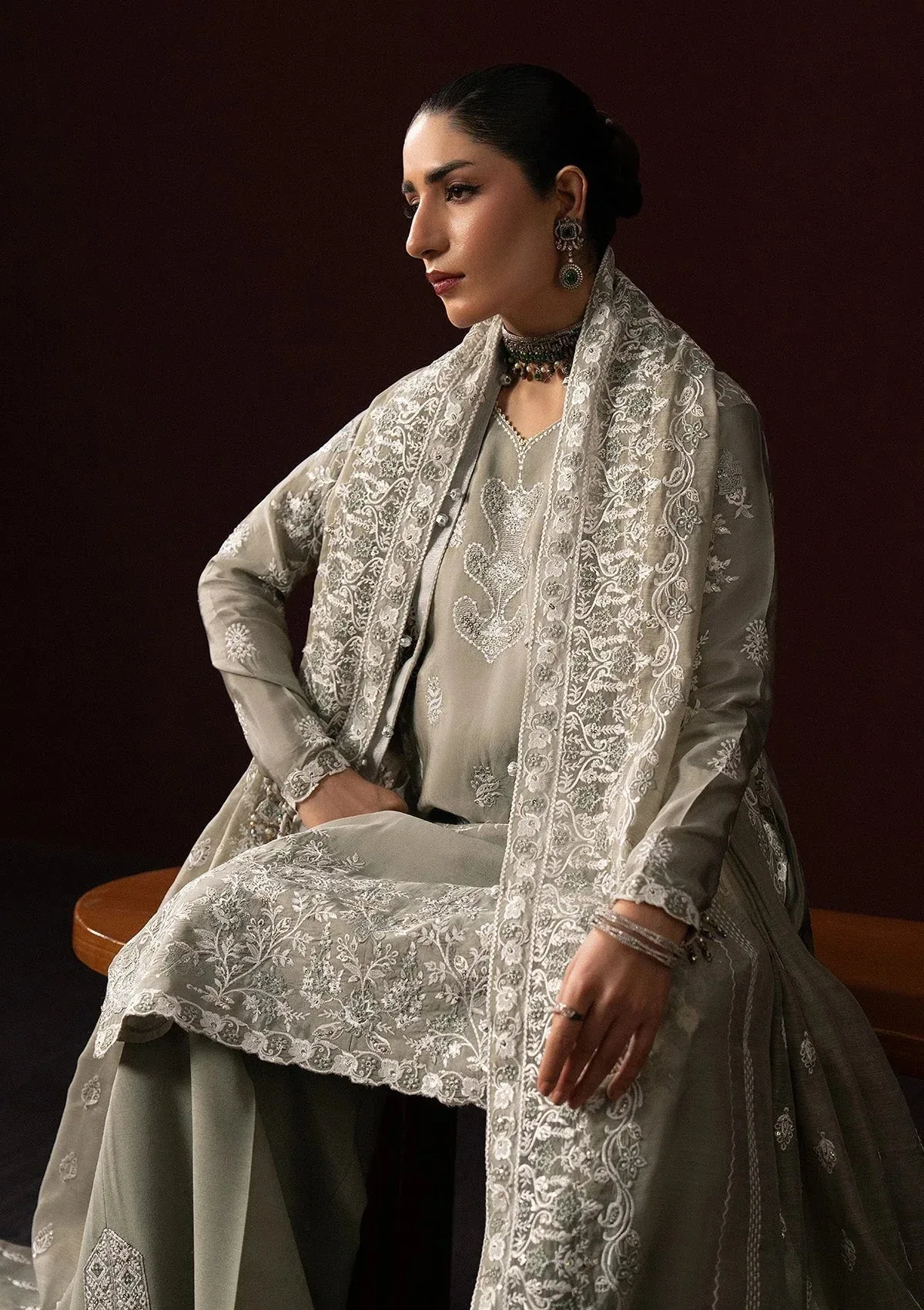 Aik Atelier Lady Aik 25 Grey Organza – view 6 – Poshaq