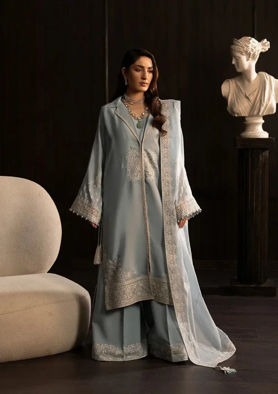 Aik Atelier Lady Aik 25 Ice Blue Organza – view 1 – Poshaq