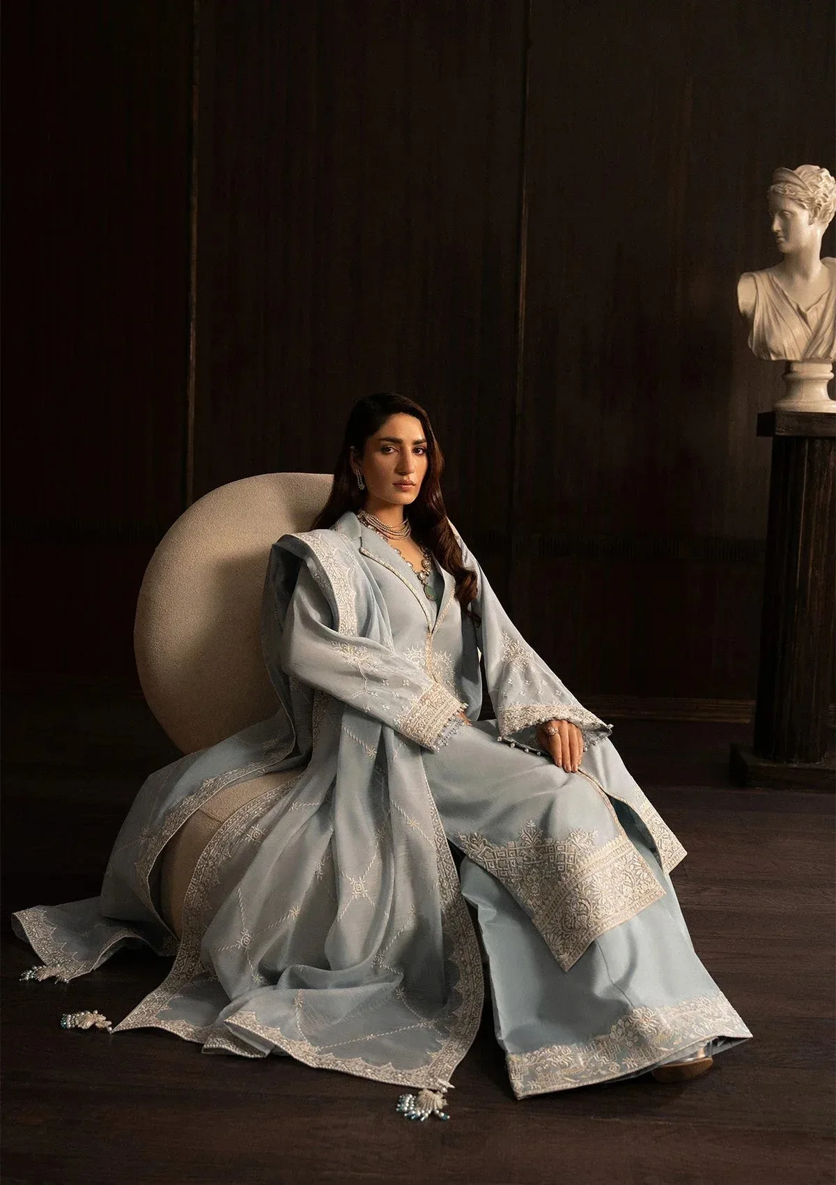 Aik Atelier Lady Aik 25 Ice Blue Organza – view 6 – Poshaq