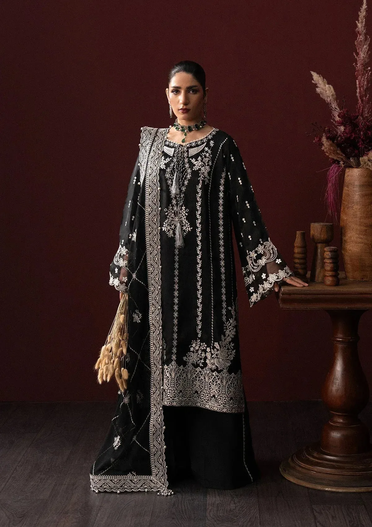 Aik Atelier Lady Aik 25 Black Organza – view 1 – Poshaq