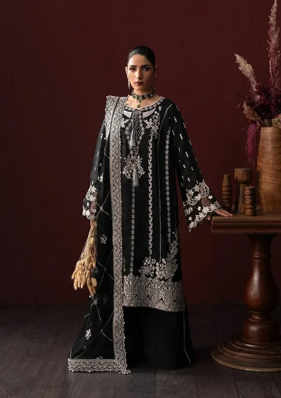 Aik Atelier Lady Aik 25 Black Organza – view 1 – Poshaq