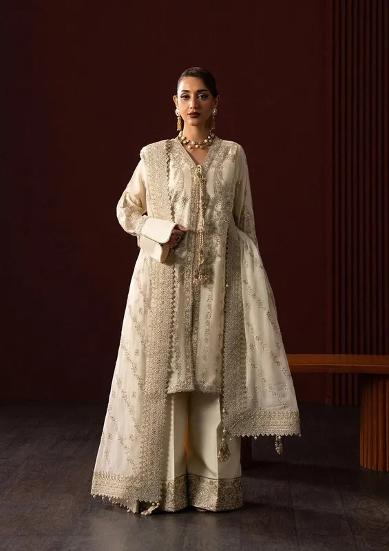 Aik Atelier Lady Aik 25 Ivory Organza – view 1 – Poshaq