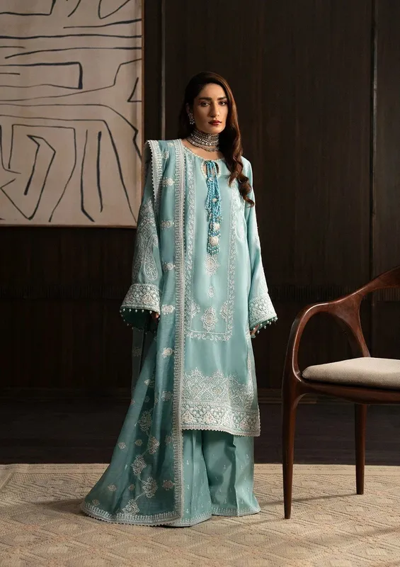 Aik Atelier Lady Aik 25 Aqua Organza – view 1 – Poshaq