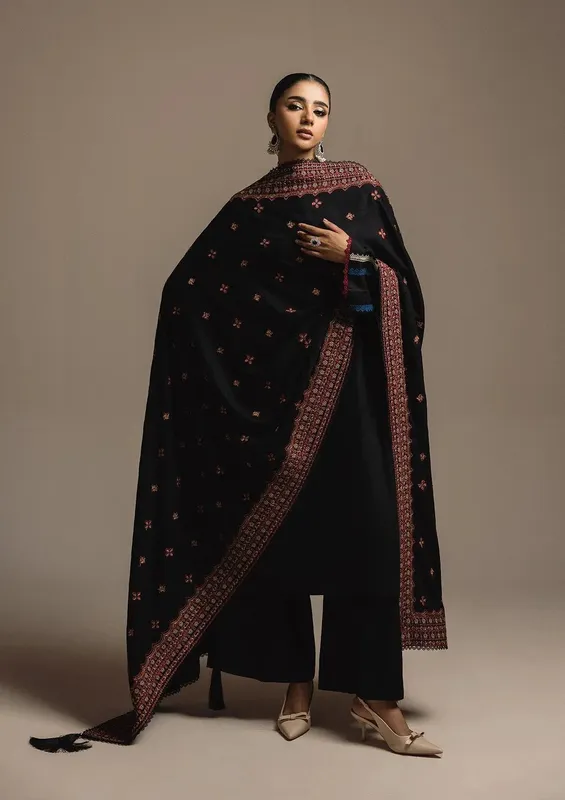 Aik Atelier Aik Roz Karandi 25 Black Karandi – view 1 – Poshaq