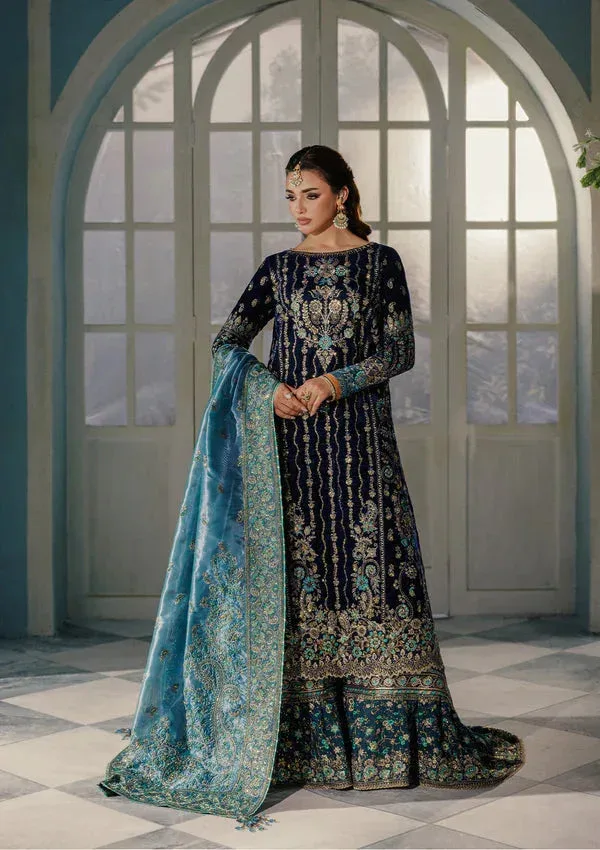 Aik Atelier Udaipur Velvet 25 ink blue Organza – view 4 – Poshaq