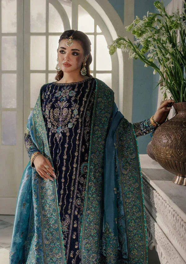 Aik Atelier Udaipur Velvet 25 ink blue Organza – view 5 – Poshaq