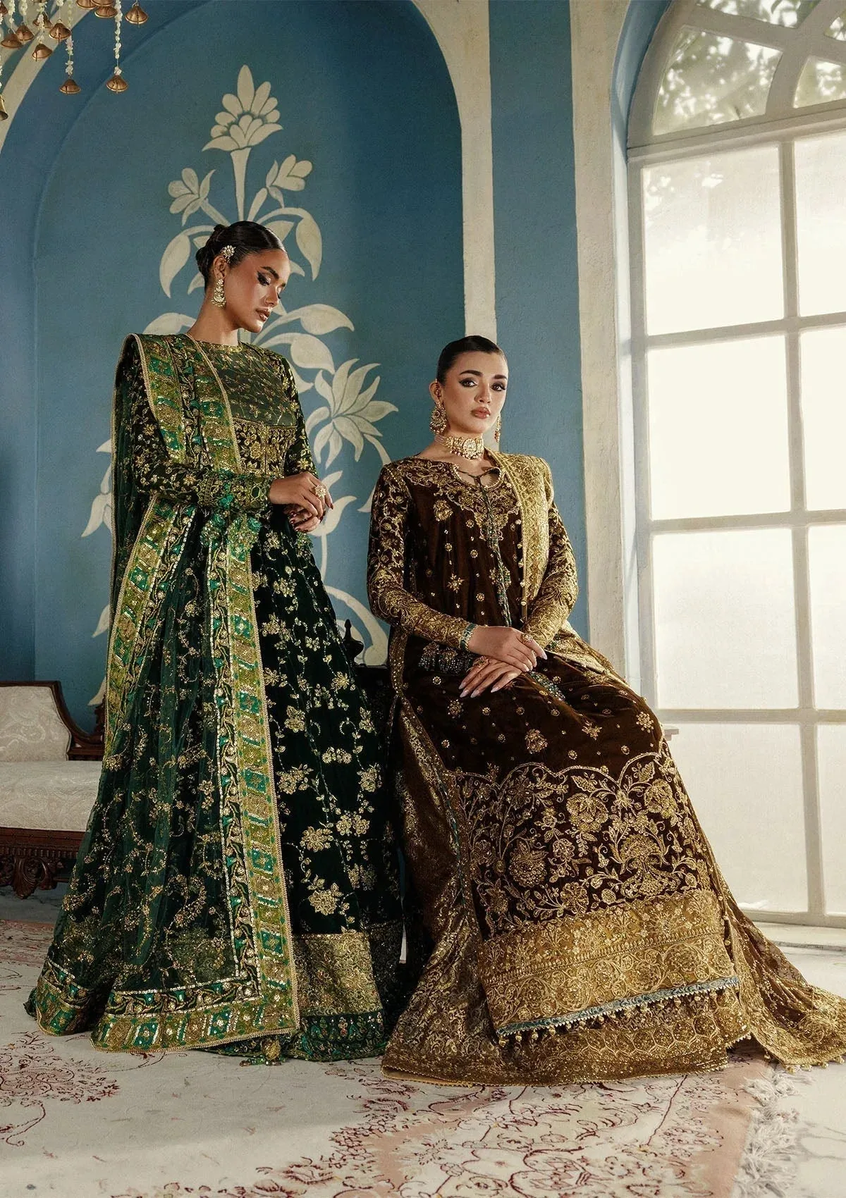 Aik Atelier Udaipur Velvet 25 Chocolate Brown Organza – view 4 – Poshaq