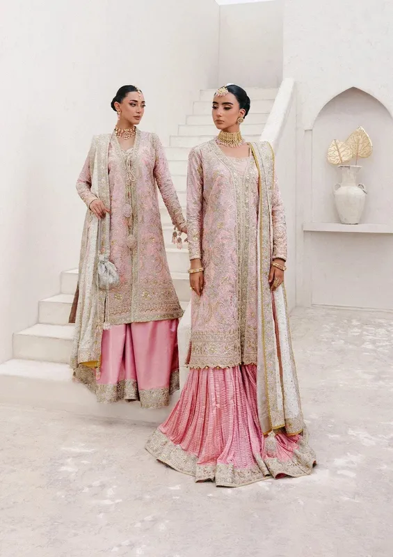 Aik Atelier Wedding Festive 25 baby pink Masoori – view 1 – Poshaq