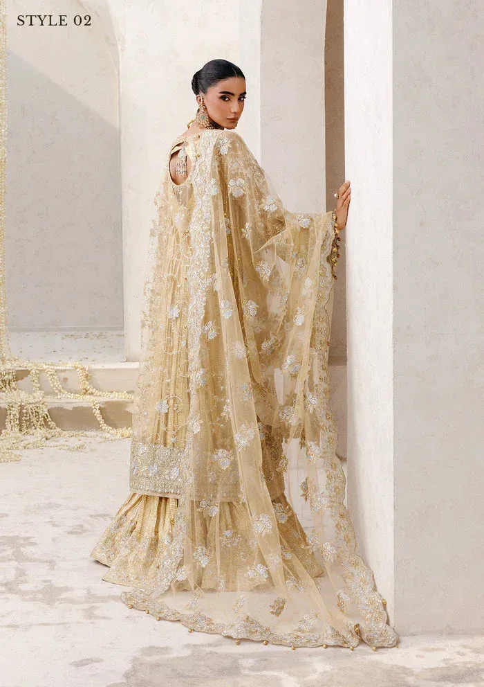 Aik Atelier Wedding Festive 25 ivory gold Organza – view 2 – Poshaq