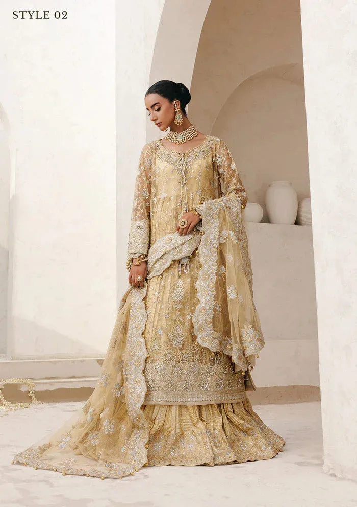Aik Atelier Wedding Festive 25 ivory gold Organza – view 3 – Poshaq
