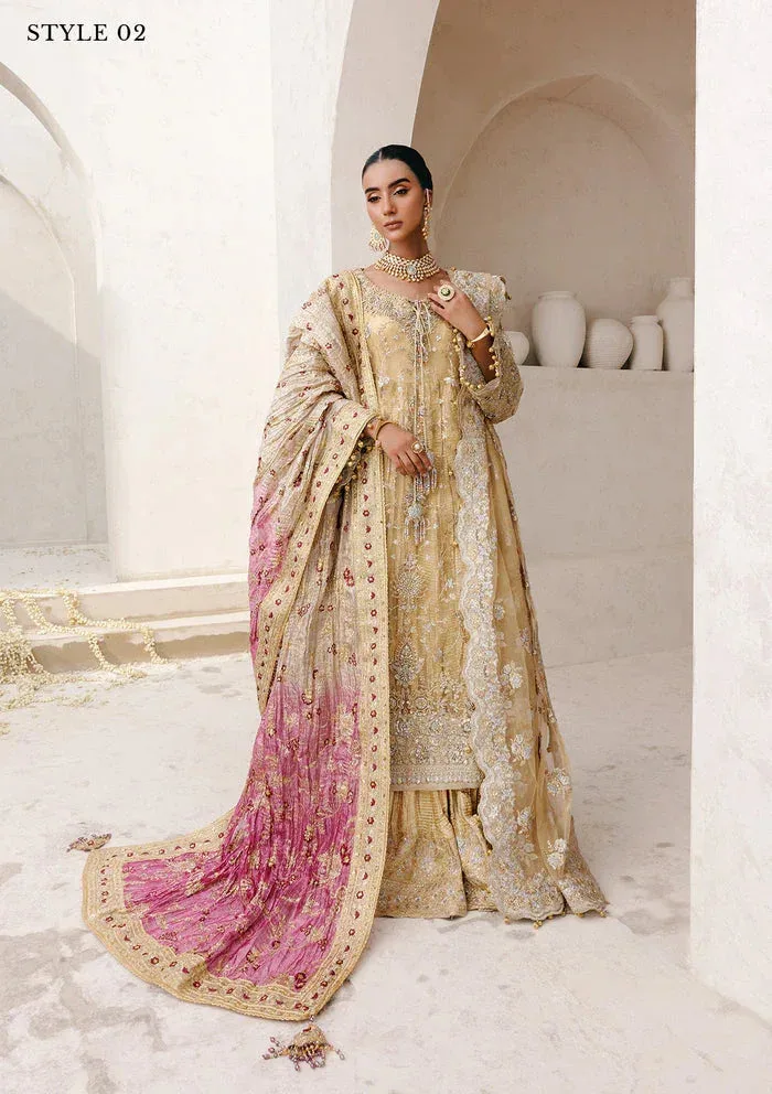 Aik Atelier Wedding Festive 25 ivory gold Organza – view 4 – Poshaq