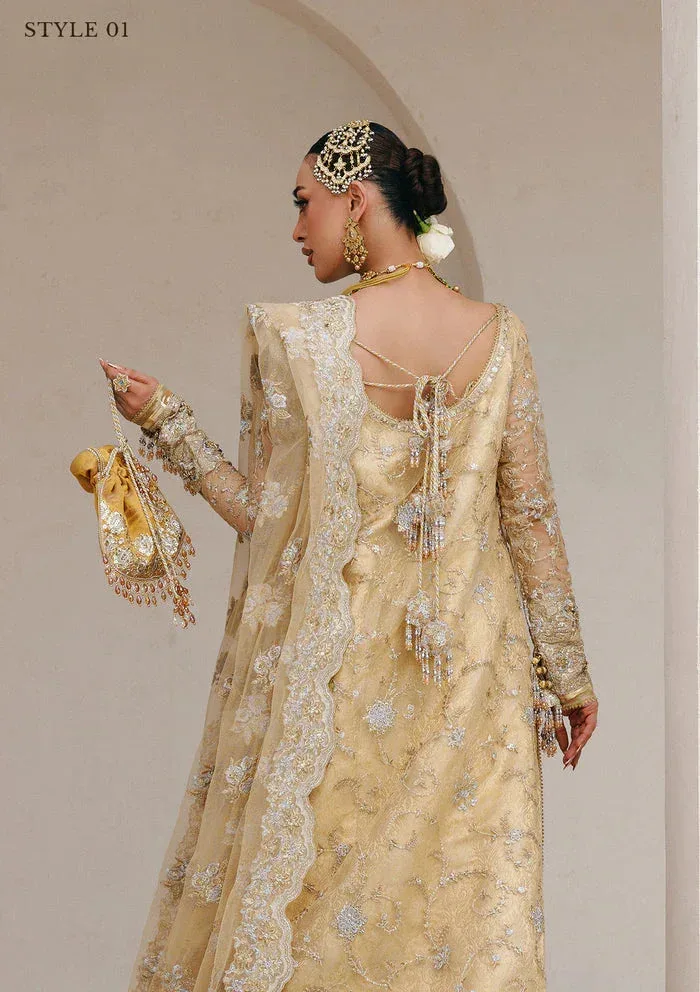 Aik Atelier Wedding Festive 25 ivory gold Organza – view 6 – Poshaq