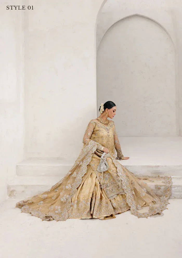 Aik Atelier Wedding Festive 25 ivory gold Organza – view 7 – Poshaq