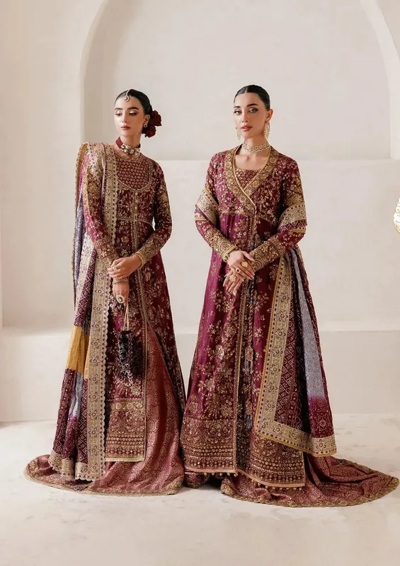 Aik Atelier Wedding Festive 25 Maroon Organza – view 1 – Poshaq