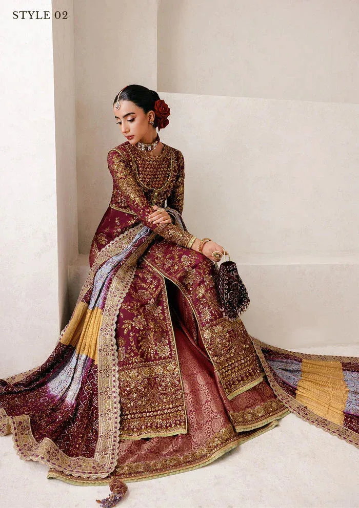 Aik Atelier Wedding Festive 25 Maroon Organza – view 3 – Poshaq