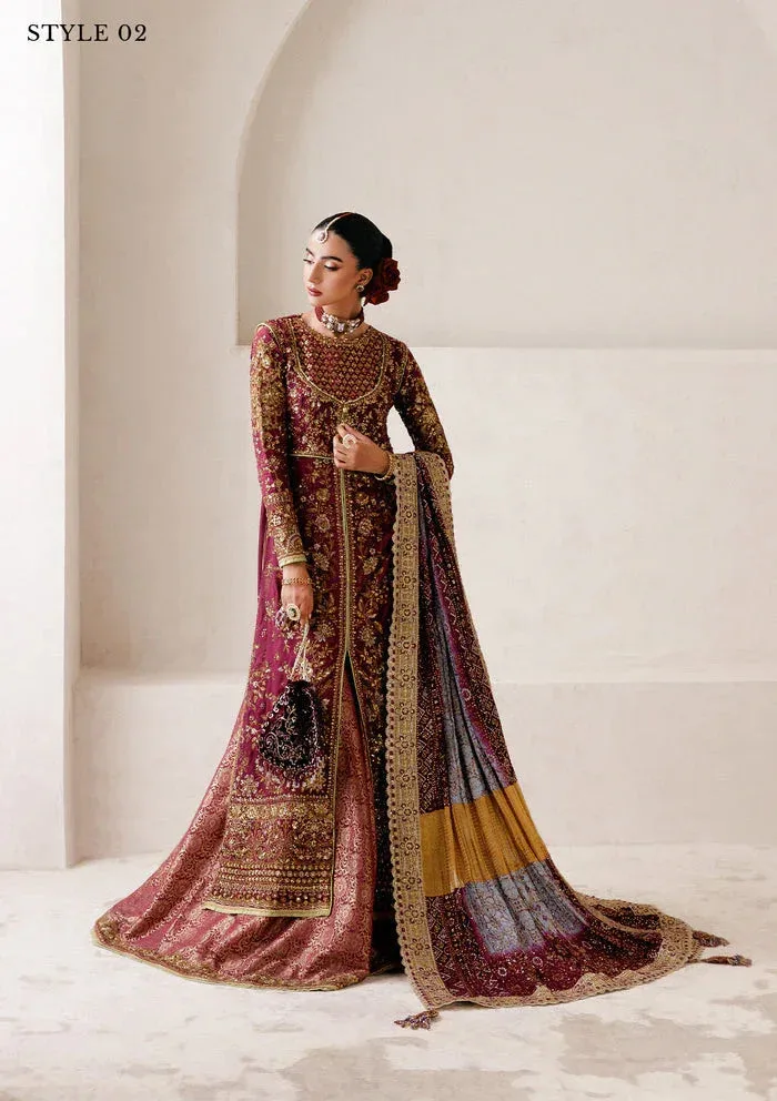 Aik Atelier Wedding Festive 25 Maroon Organza – view 4 – Poshaq
