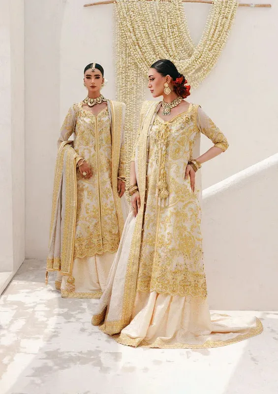 Aik Atelier Wedding Festive 25 Ivory Gold Organza – view 1 – Poshaq