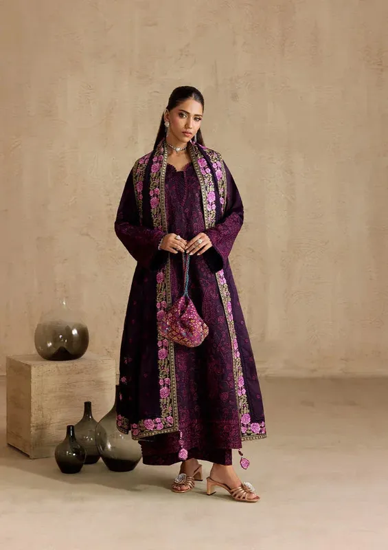 Aik Atelier RTW 25 Dark Plum Jacquard – view 1 – Poshaq