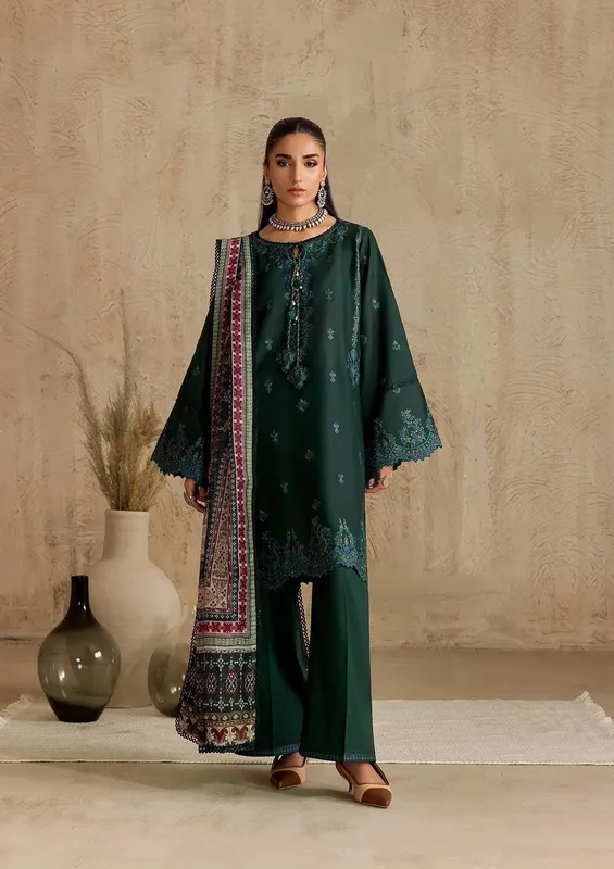 Aik Atelier RTW 25 Deep Teal Green Cotton – view 1 – Poshaq