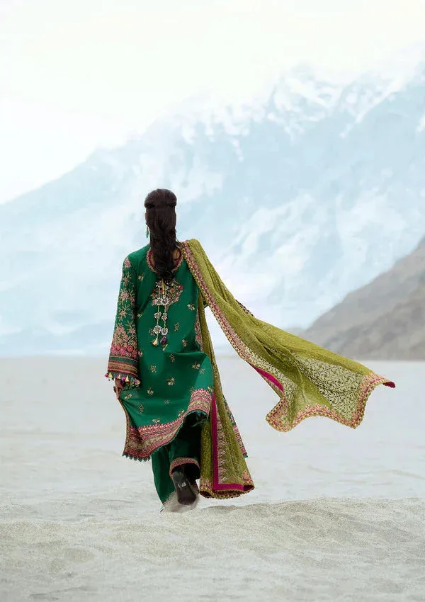 Rangrasiya Lifestyle Summer Edit 25 Green Organza – view 2 – Poshaq