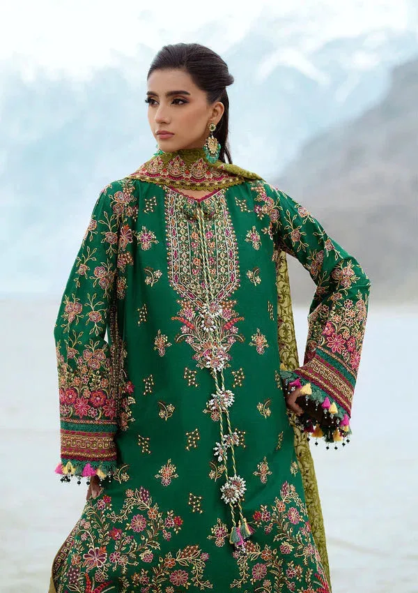 Rangrasiya Lifestyle Summer Edit 25 Green Organza – view 3 – Poshaq