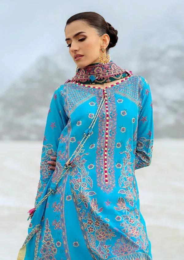 Rangrasiya Lifestyle Summer Edit 25 Denium Blue Organza – view 4 – Poshaq