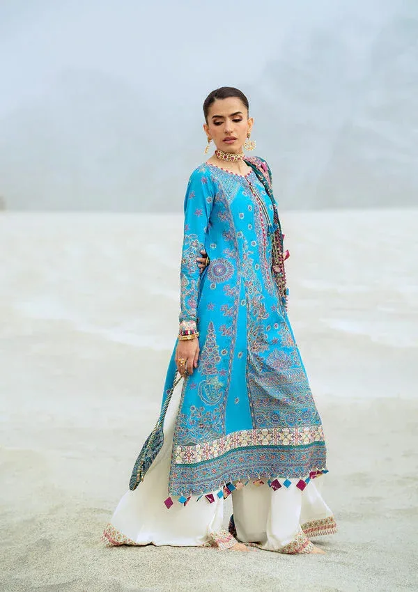 Rangrasiya Lifestyle Summer Edit 25 Denium Blue Organza – view 5 – Poshaq