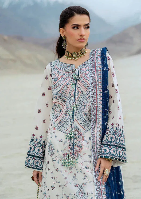 Rangrasiya Lifestyle Summer Edit 25 White Organza – view 3 – Poshaq
