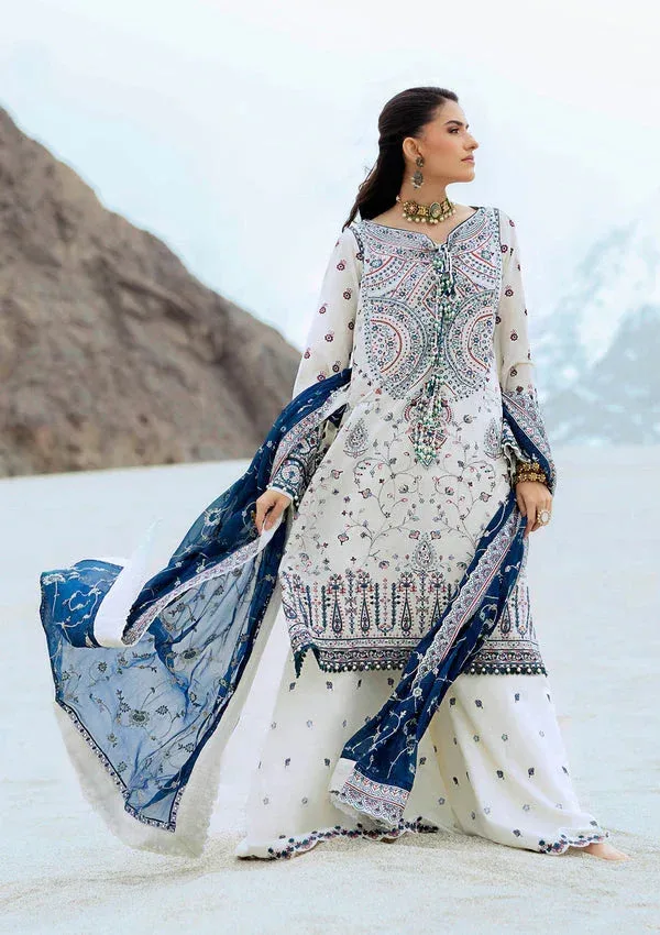 Rangrasiya Lifestyle Summer Edit 25 White Organza – view 4 – Poshaq