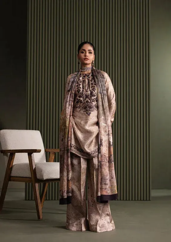 Aik Atelier Miss Aik Ready to Wear 25 Taupe Silk – view 1 – Poshaq