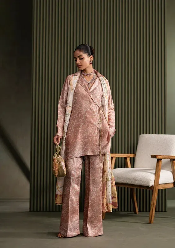 Aik Atelier Miss Aik Ready to Wear 25 Peach Pink Silk – view 1 – Poshaq