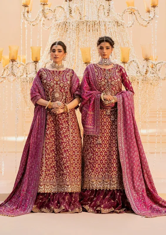 Aik Atelier Wedding Festive 25 Pinkish Purple Organza – view 1 – Poshaq