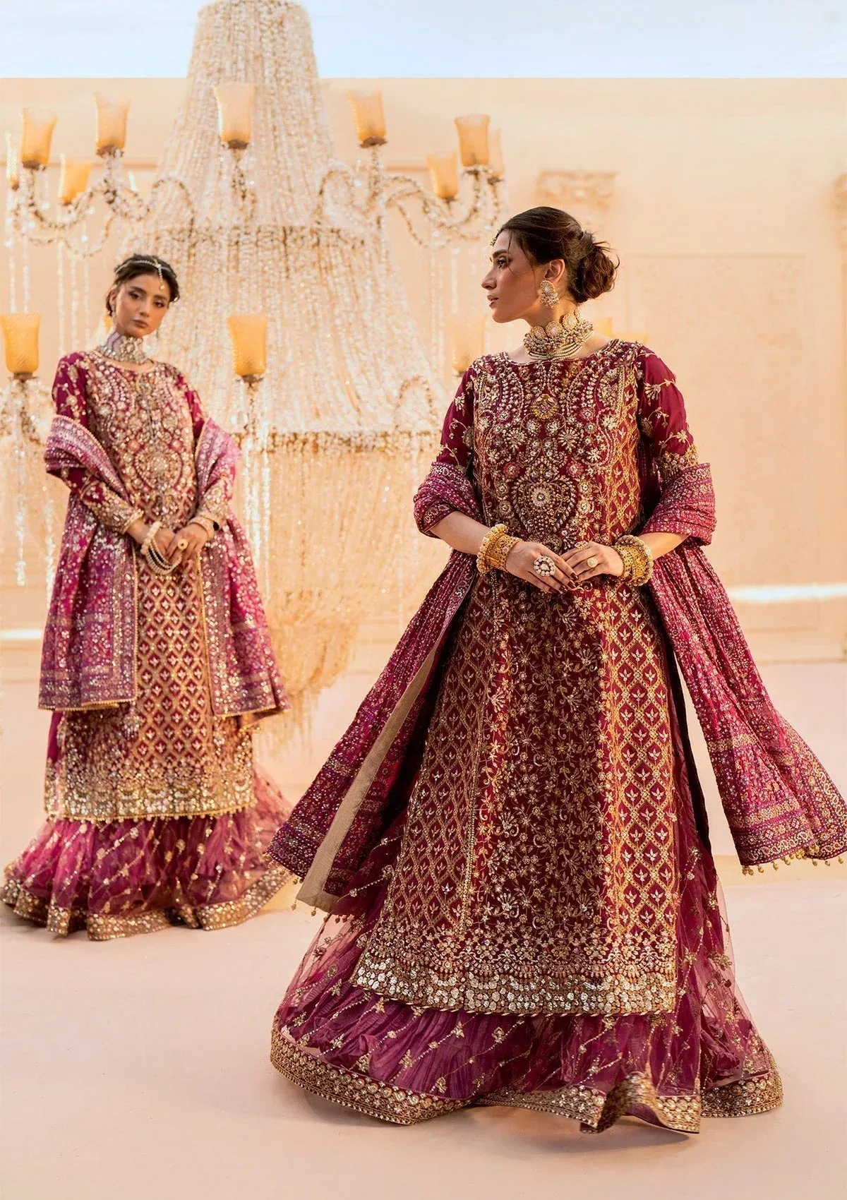 Aik Atelier Wedding Festive 25 Pinkish Purple Organza – view 2 – Poshaq