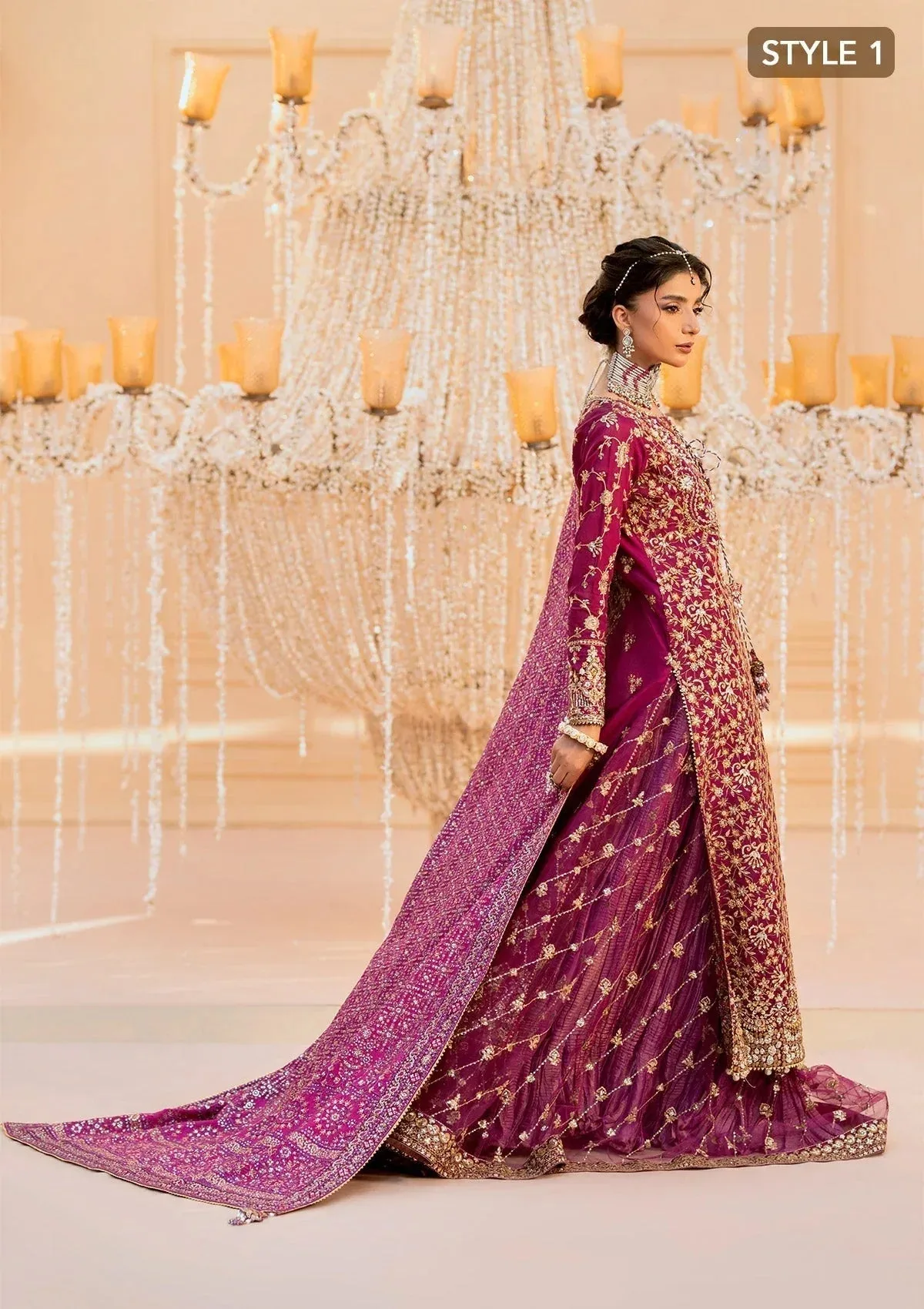 Aik Atelier Wedding Festive 25 Pinkish Purple Organza – view 3 – Poshaq