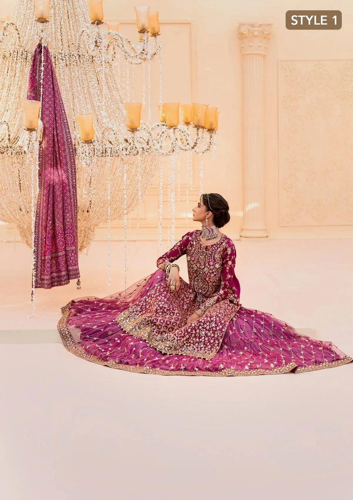Aik Atelier Wedding Festive 25 Pinkish Purple Organza – view 4 – Poshaq
