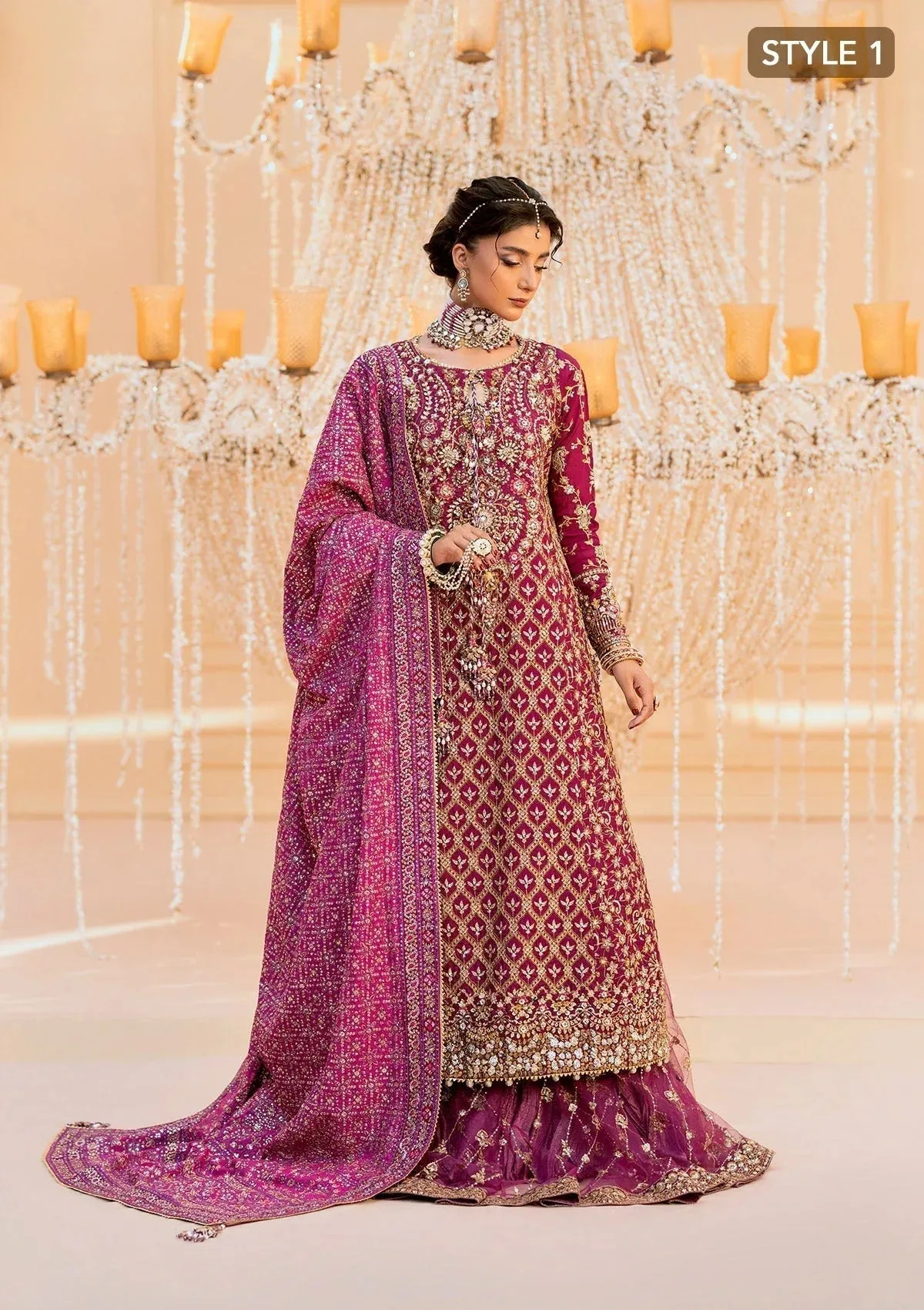 Aik Atelier Wedding Festive 25 Pinkish Purple Organza – view 6 – Poshaq