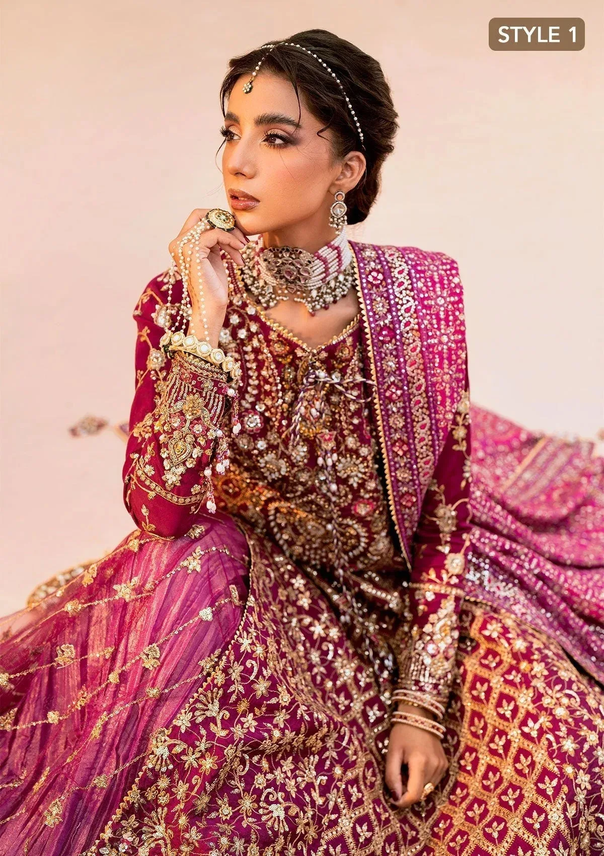 Aik Atelier Wedding Festive 25 Pinkish Purple Organza – view 7 – Poshaq