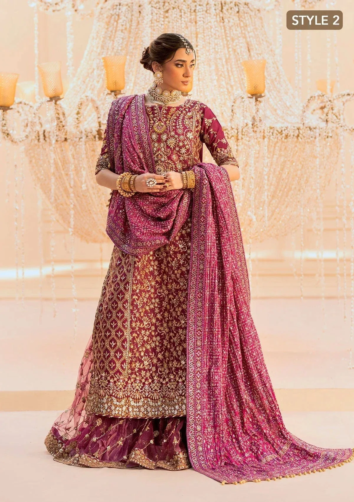 Aik Atelier Wedding Festive 25 Pinkish Purple Organza – view 8 – Poshaq