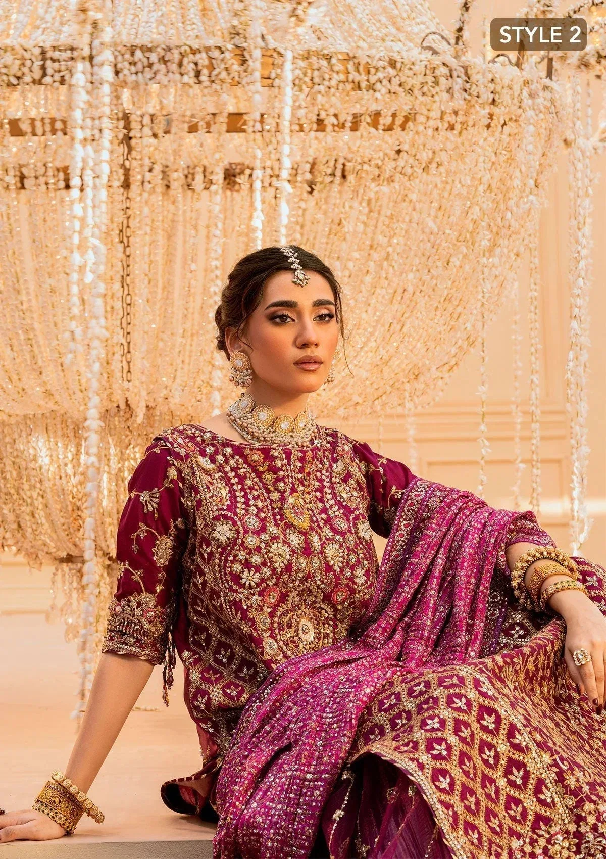 Aik Atelier Wedding Festive 25 Pinkish Purple Organza – view 9 – Poshaq