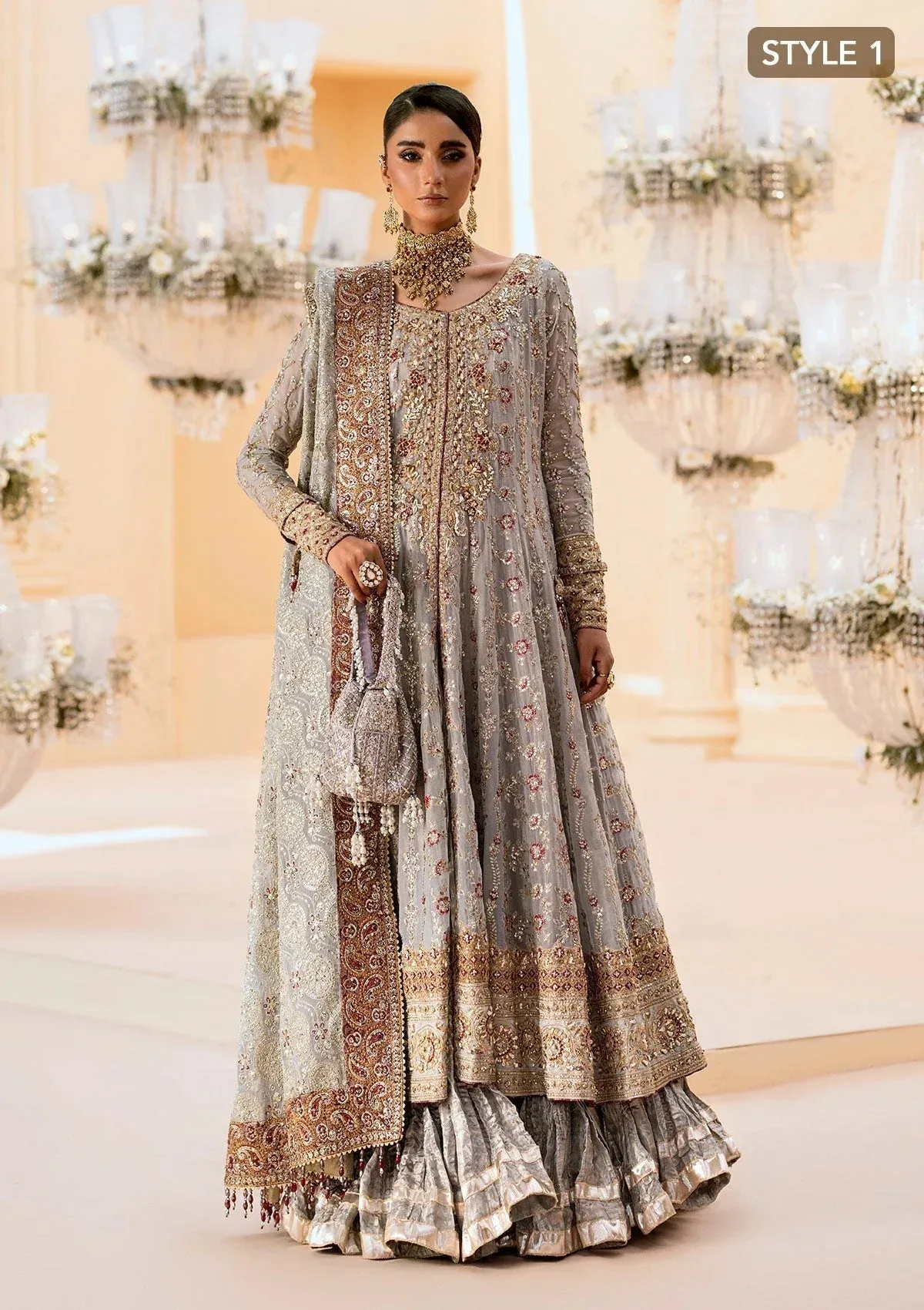Aik Atelier Wedding Festive 25 Grey Organza – view 2 – Poshaq