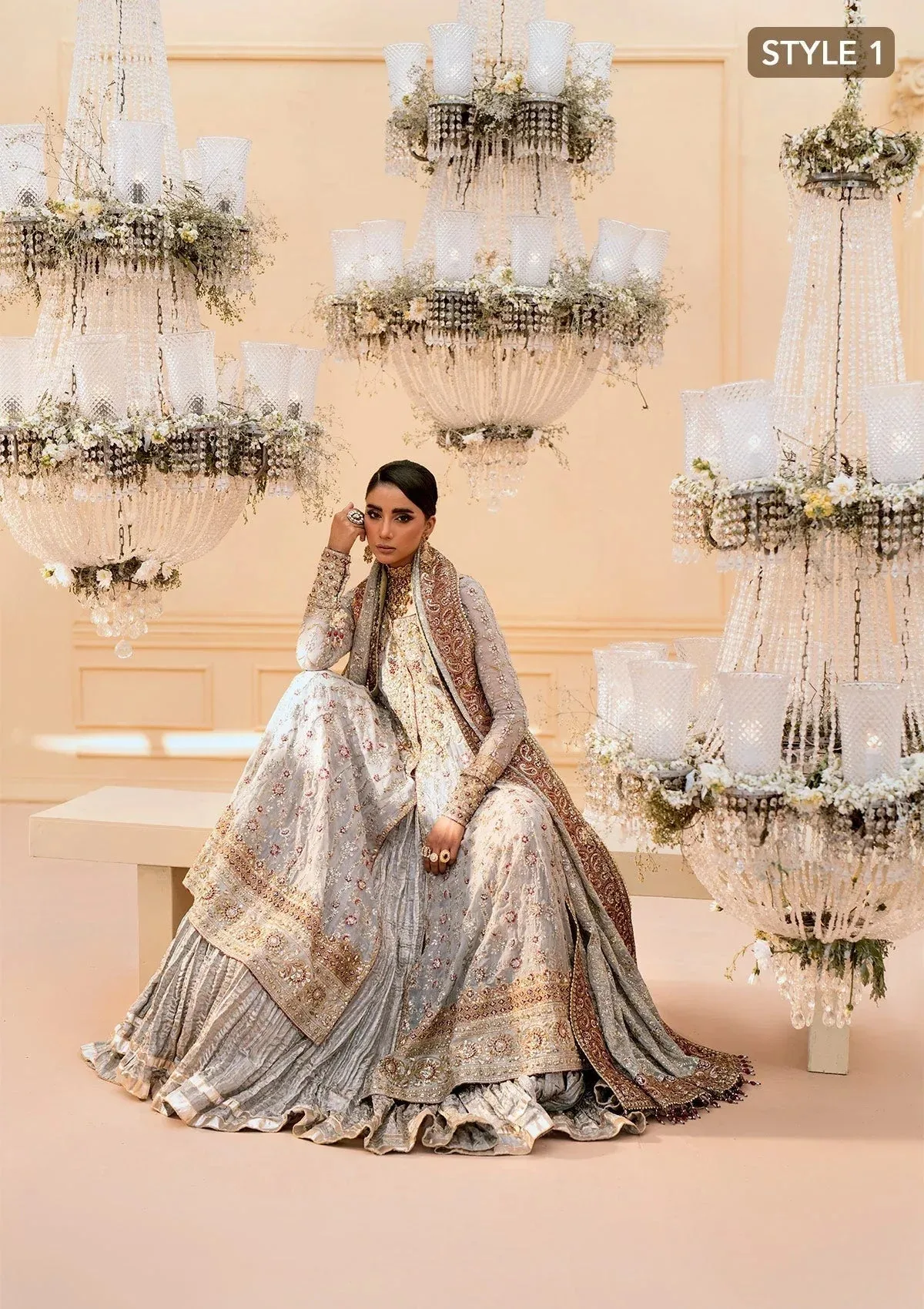 Aik Atelier Wedding Festive 25 Grey Organza – view 3 – Poshaq